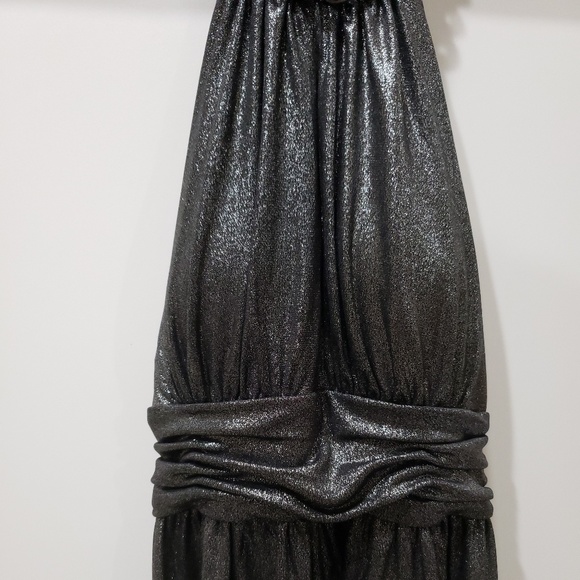 KELLY AND DIANE Silver/Black Metallic Dress Sz 4 - Picture 7 of 8